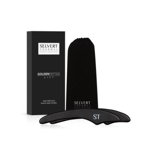 Selvert Thermal Golden Peptide Lift Semi precious Black Jade Stones/ Pusbrangiai juodieji nefrito akmenys, 2 vnt.