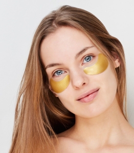 Hydrogel Gold Eye Patches/ Hydrogelio paakių kaukė su auksu, 4 rūšių hialurono r. molekulėmis 2 vnt. (pora)